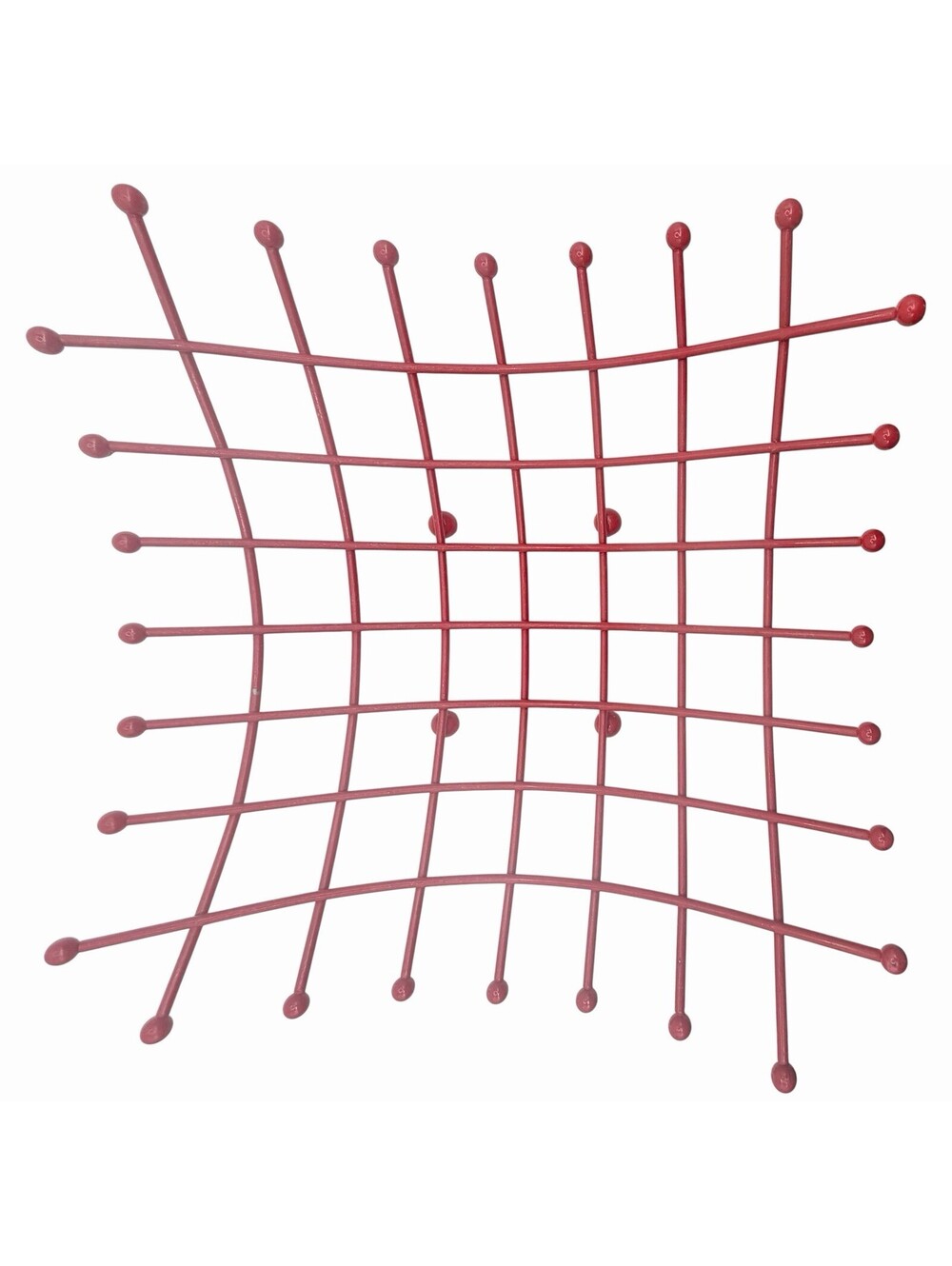 Vintage IKEA Red Metal Fruit Basket Wire Bowl MCM Modernist 90s Retro Style - Picture 2 of 5